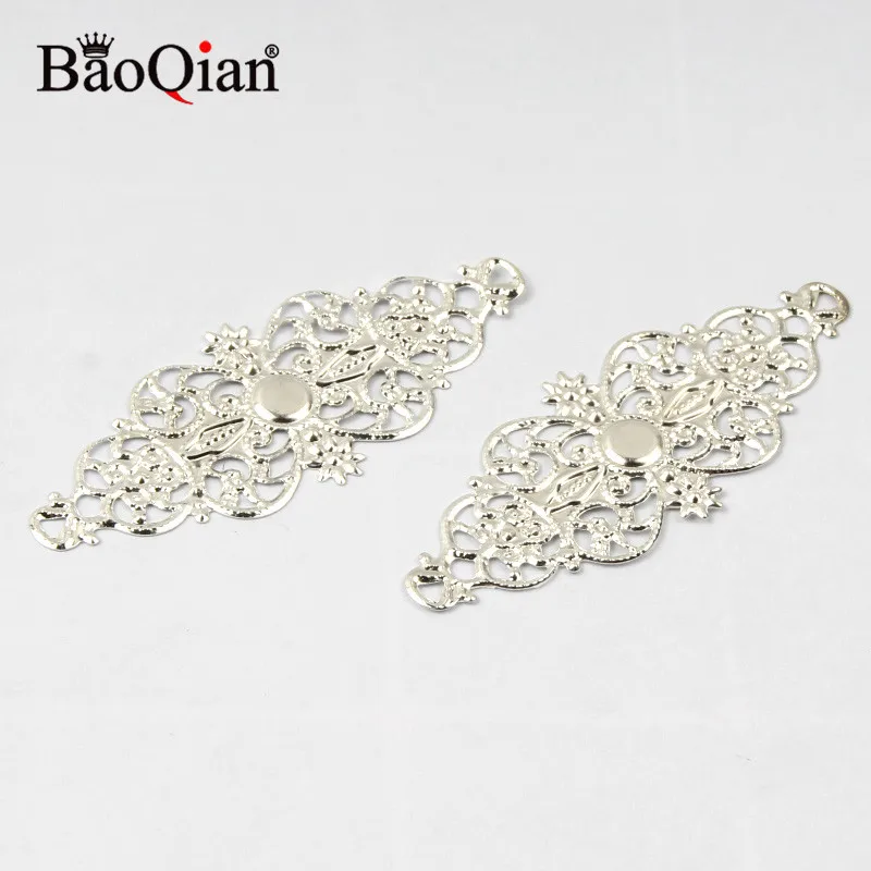 50 штук пакет 24x64 мм золото/бронзовая филигрань обертывания металлические листы