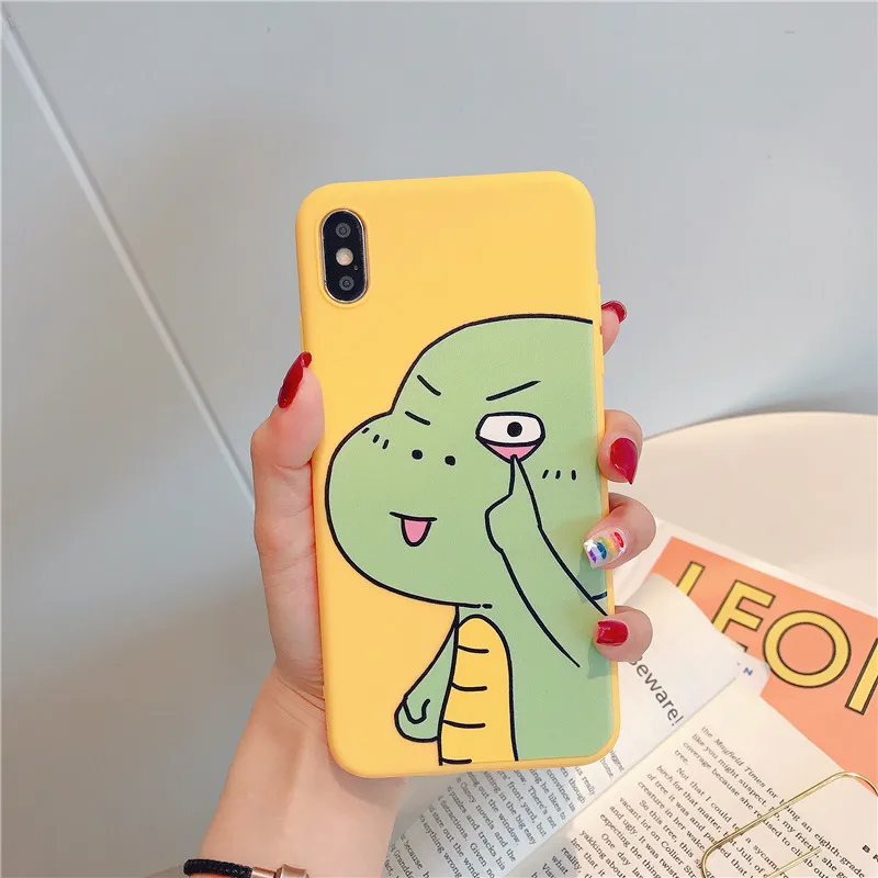 Чехол-накладка из ТПУ для iPhone 11 Pro Max 6 6s 7 8 Plus X Xr Xs с милым принтом динозавра |