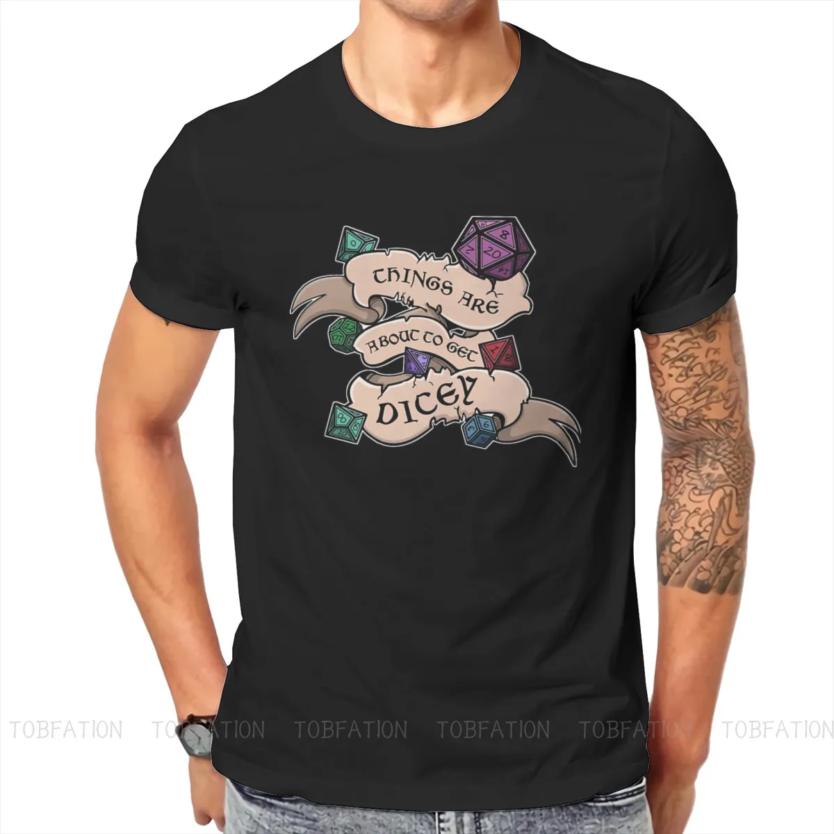 

DnD Game Man TShirt Things Are About To Get Dicey Distinctive T Shirt Graphic Sweatshirts Hipster