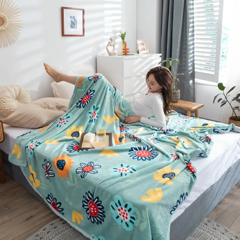 Фланелевые одеяла Мультяшные двойные полные королевские искусственные мягкое