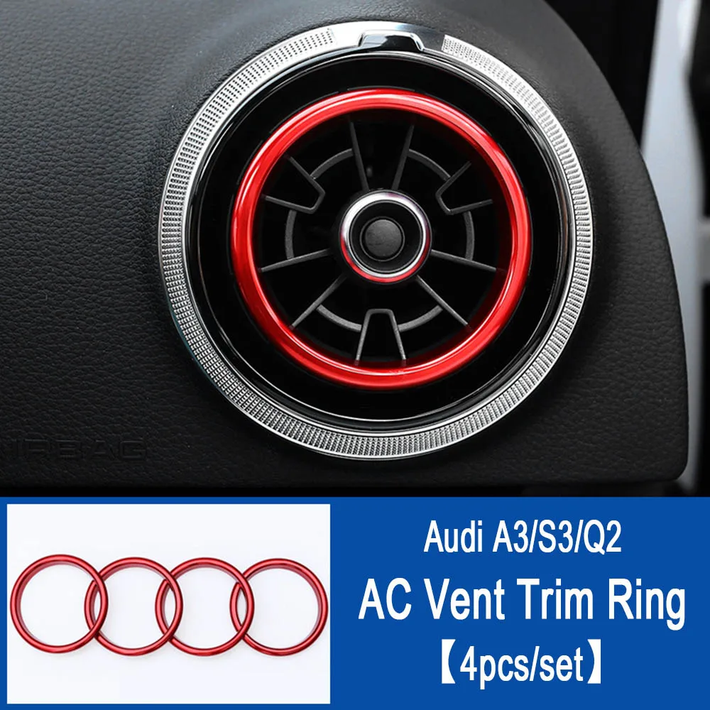AC Vent Trim Rings Универсальный Автомобильный кронштейн для телефона Audi A3 S3 8 V, автомобильный держатель на вентиляционное отверстие, вращающийся на 360 градусов, поддержка мобильного телефона gps-аксессуары - Название цвета: AC Vent Trim Rings