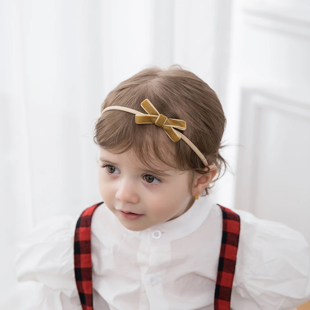

Cute Sweet Baby Headband Soft Nylon Hair Bands For Children Candy Color Thin Baby Head Bands Elastic Hair Accessories Xmas Gift