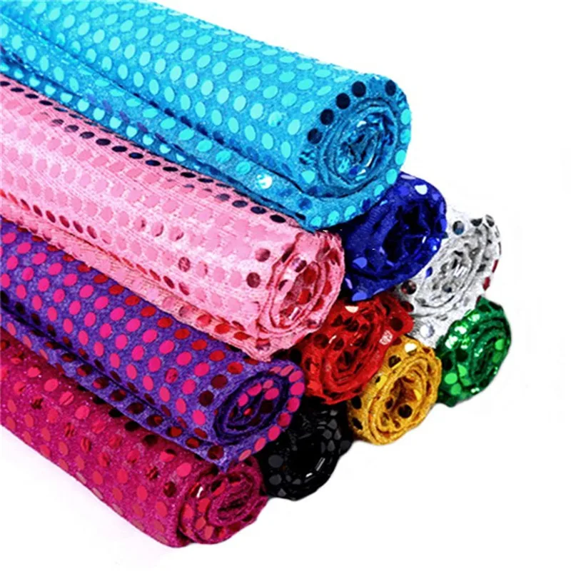 

1.2*5 Yards Glitter Sequin Fabric DIY Craft Dance Costume Stage Curtain Background Wedding Party Christmas Decorations Supplies
