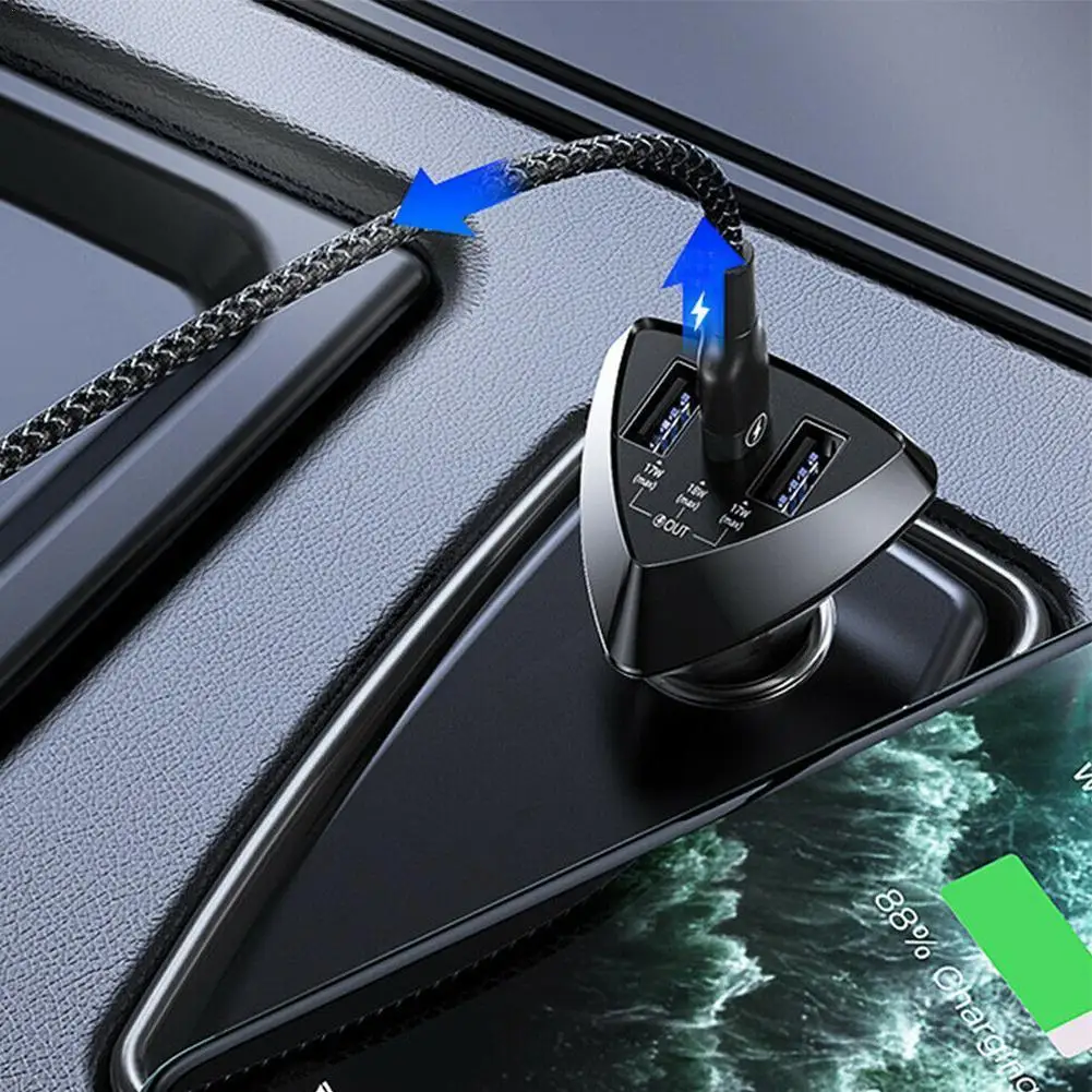 

Brand new smart car mobile phone charger, one for three car chargers, RCC214 18WPD car charger car products