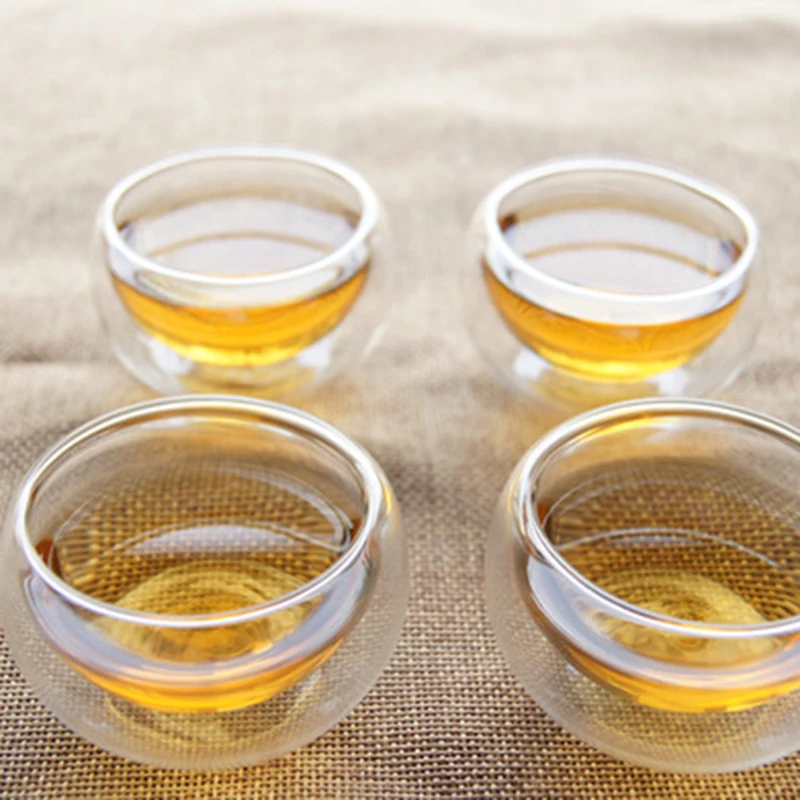 4 шт./компл. большие маленькие прозрачные термостойкие Стеклянные Мини-чашки для