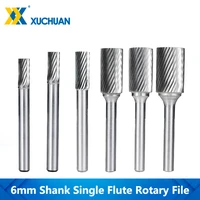 rotary file a type single flute rotary burrs cnc engraving bit 6mm shank for metalworking carving tool tungsten carbide burr bit