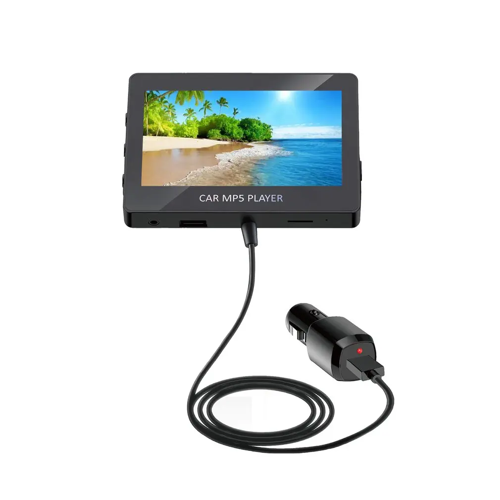 

Multimedia Car MP5 MP4 Video Player Wireless FM Transmitter Car Receiver MP3 Lossless Music U Disk Memory Card Play Display