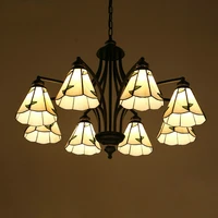 modern black iron stained glass flush mount chandeliers lighting led ceiling with e27 110v 220v lights for home
