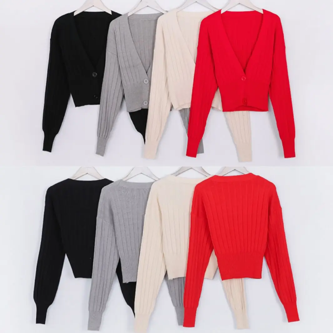 women cardigan sweaters V-Neck Short |