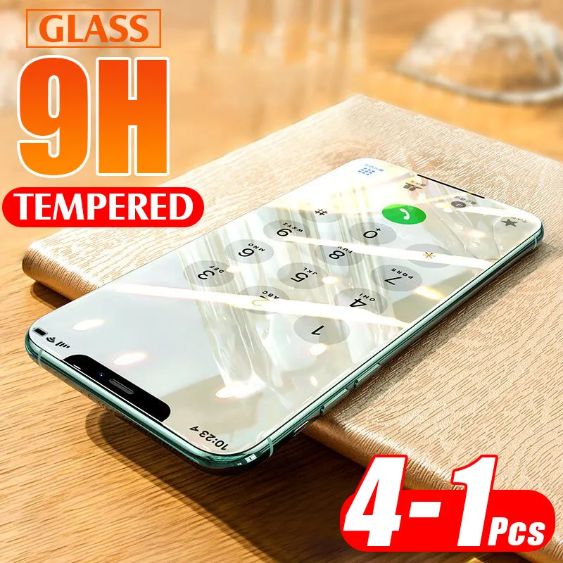 4-1 шт защитное закаленное стекло для IPhone 11 Pro Max XS XR X Защита экрана для IPhone 8 7 6 6s Plus прозрачная стеклянная пленка