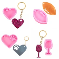 silicone casting epoxy molds for diy resin pendant love bear paw wine glass keychain jewelry tools uv epoxy handmade craft mould