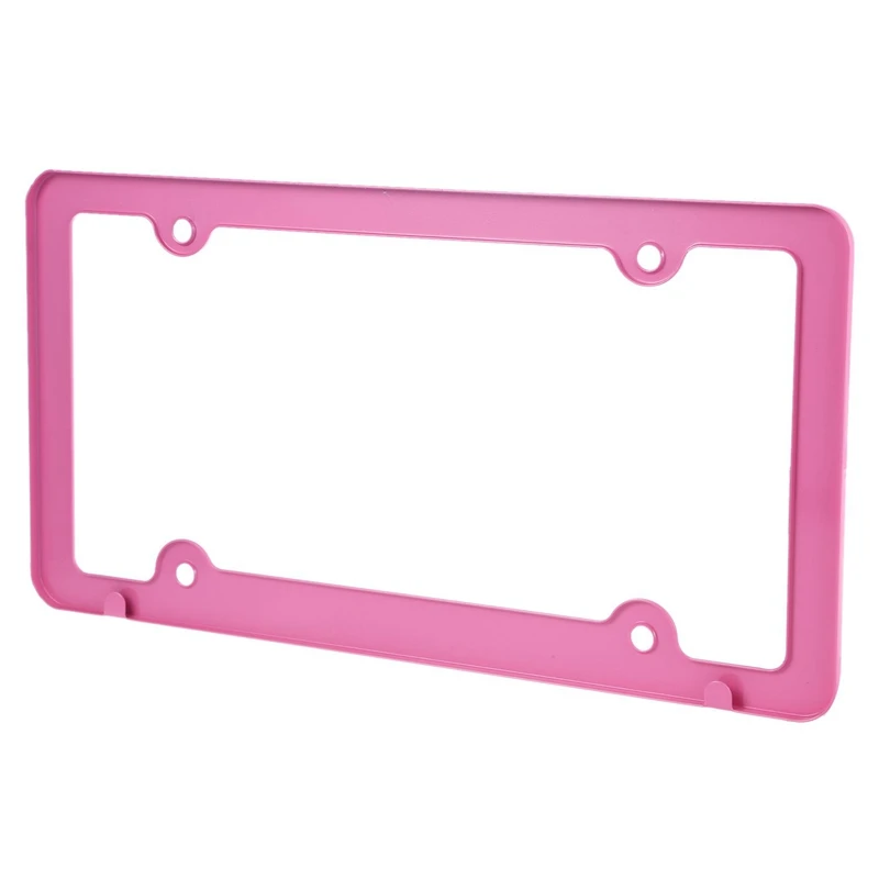 Розовая рамка номерного знака из алюминиевого сплава 2 шт. с винтовыми крышками 4