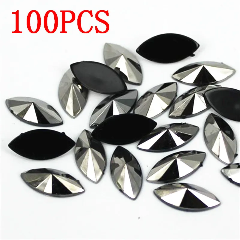 Набор из 100 шт. для дизайна ногтей в форме конского глаза смолы горного хрусталя с