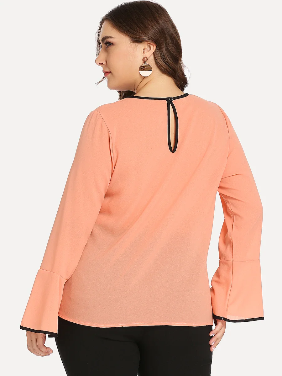 New pink Chiffon Long Sleeve O-Neck tshirt Women clothing t shirt Plus size 5XL XXXXL Casual Vintage T-Shirts Tops | Женская одежда