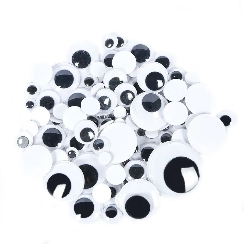 

200Pcs Self Adhesive Googly Wiggly Eyes 6/8/10/12/15/20mm Mixed for Toys Dolls DIY Accessory Eyeball for Scrapbook Toy Gift