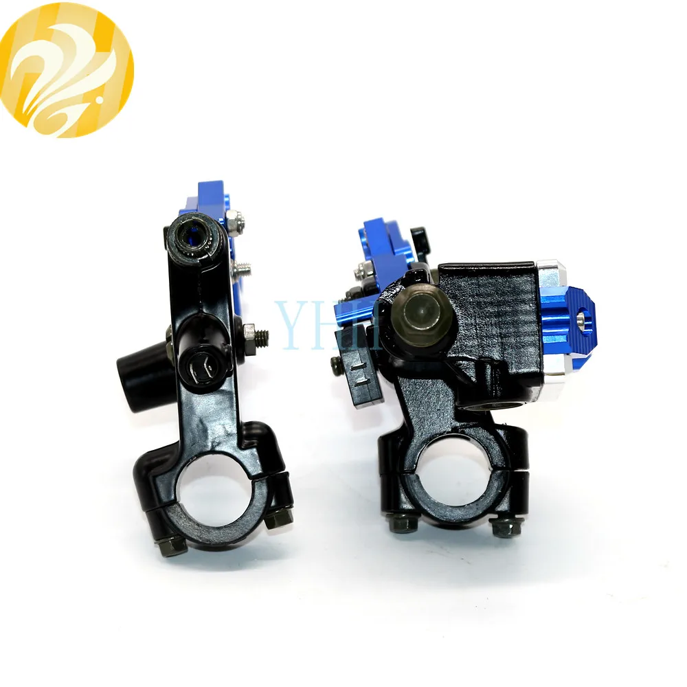 1 New pair Adjustable Universal Brake Clutch Pump Levers Motorcycle Hydraulic Master Cylinder Accessories Blue enlarge