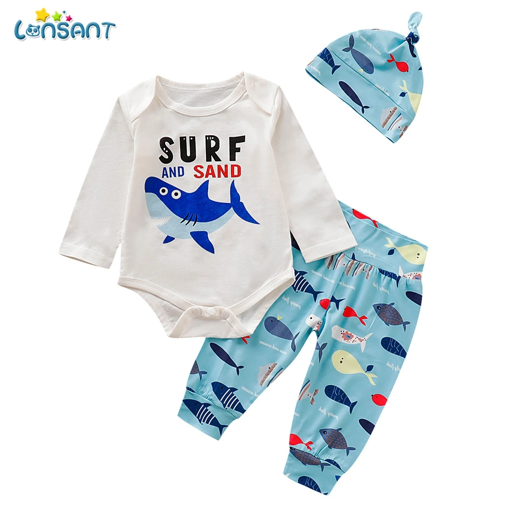 Комплект одежды LONSANT для маленьких девочек боди с длинным рукавом + длинные штаны