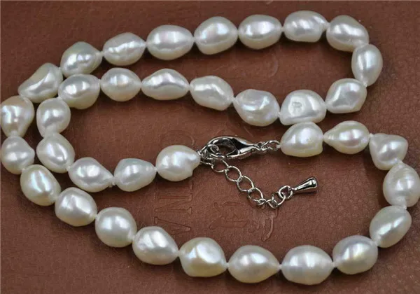 

HABITOO Genuine 9-10mm Baroque Real Cultured Freshwater Pearl Necklace 20 inches Jewelry for Women Charming Gifts Daily Wear