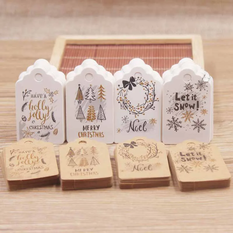 

Kraft Paper Label Tag Christmas Gift Tags Santa Claus Deer Label Xmas Gift Decor Tags Navidad Xmas Party Faovrs Gifts Supplies