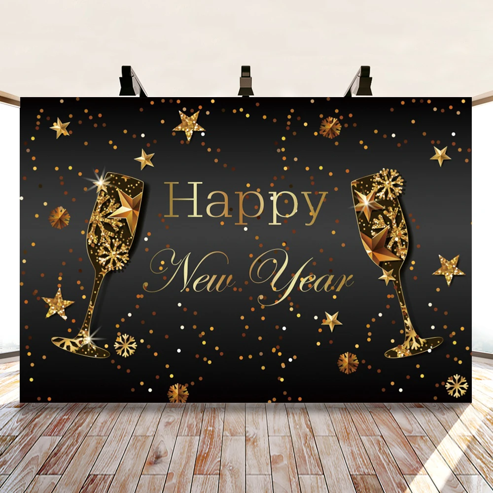 Фон для фотосъемки Yeele с новым годом вино стекло Звезда блестки