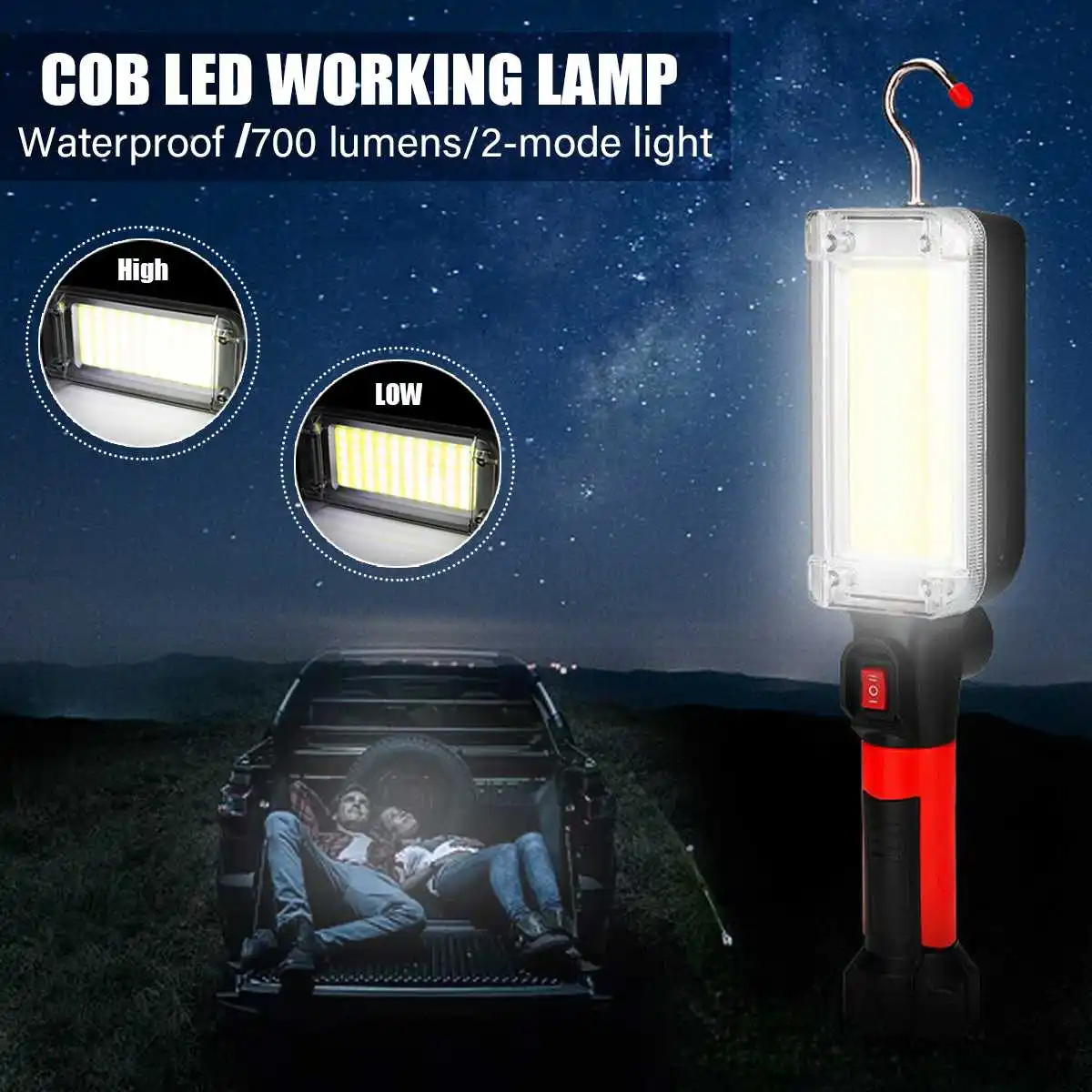COB USB Перезаряжаемый светодиодный светильник на крючке магнитная лампа для