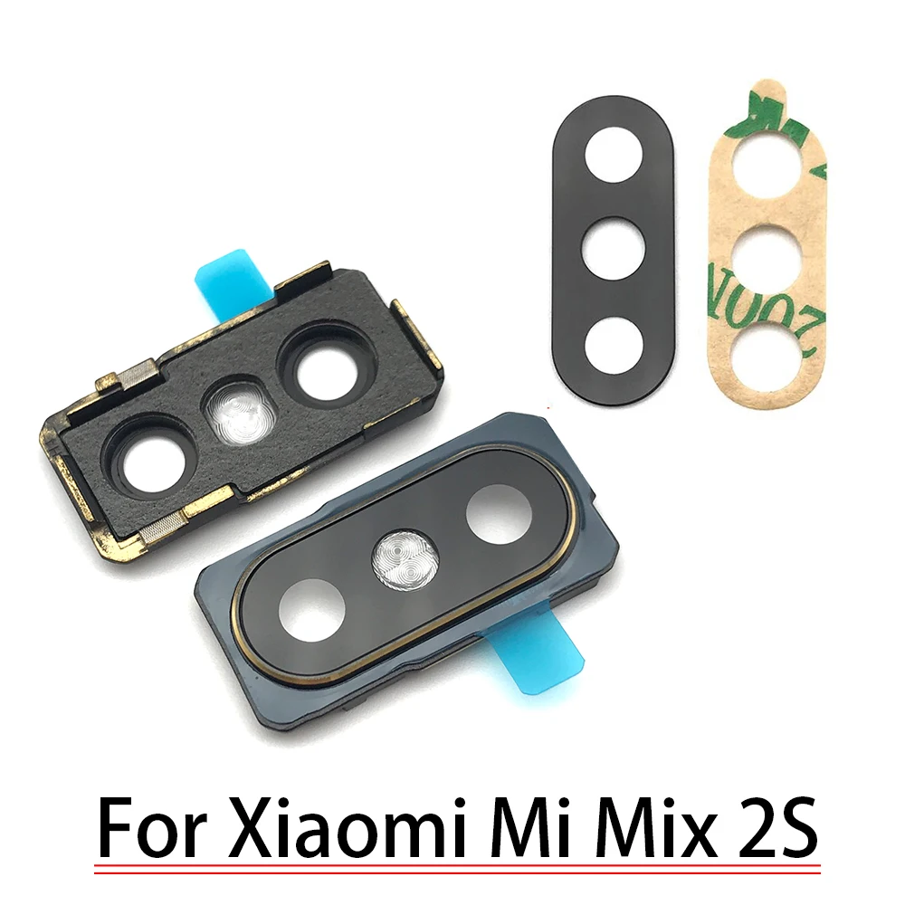 

10Pcs/Lot,Rear Camera Glass Lens Cover With Frame Holder with Sticker For Xiaomi Mix 2S Replacement Spare Parts