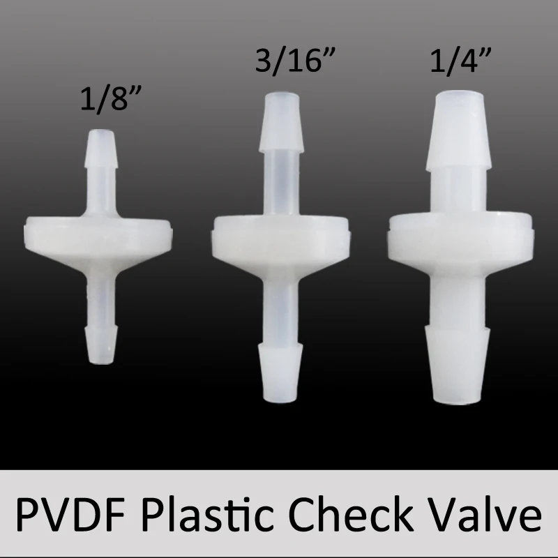 Válvula de retención PVDF para purificador de aire, válvula de retención de ozono/antirretorno para purificador de aire/plástico unidireccional, 1/8mm, 3/16mm, 1/4mm, 3,2mm, 5 uds.