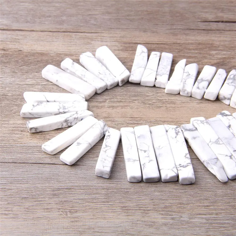 Белые бирюзовые бусины Howlite подвеска-карандаш с необработанным чипом бусы