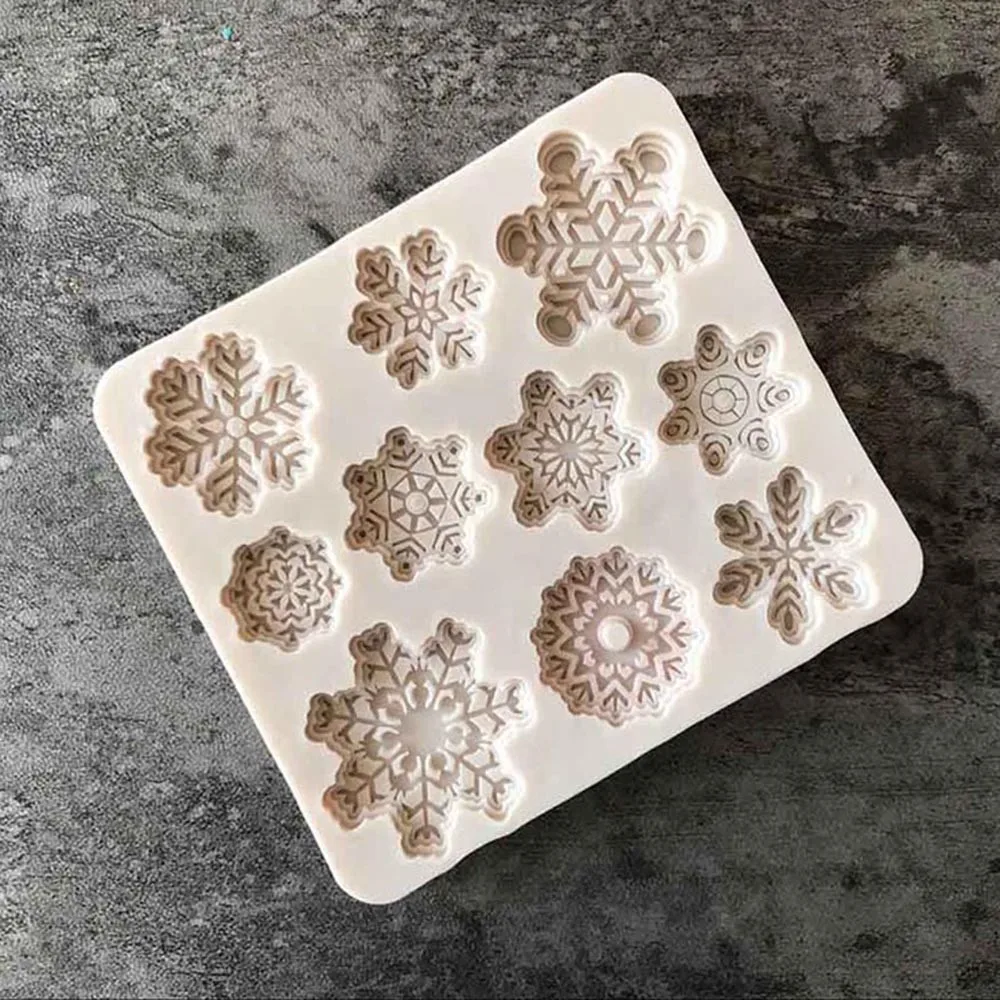 Формы Diy силиконовые формы для выпечки торта Рождество Рождественская Снежинка