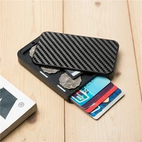 bycobecy 2021 carbon fiber smart wallet rfid blocking money bag security aluminum card holder cartera coin purse dropshipping