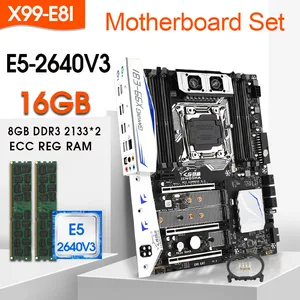 jingsha x99 e8i lga 2011 3 motherboard set e5 2640v3 8gb 2133mhz216gb ddr4 ecc reg ram support xeon e5 v3 v4 processor sata3 free global shipping