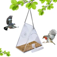 outdoor bird feeder hanging transparent acrylic window wild bird feeder with chain suitable for small bird sparrows bird supply