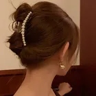 Заколка для волос женская акриловая, с крупными жемчужинами, для макияжа, 2020
