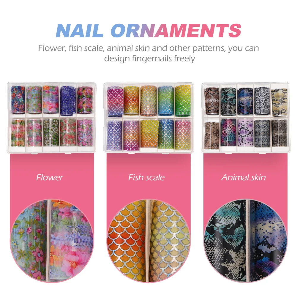 

3 Boxes Creative Nail Art Sticker Creative Nail Decals Nail Ornaments for Decor