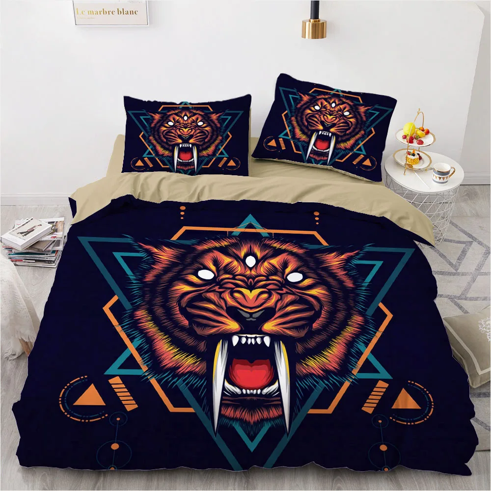3D постельное белье с животным дизайном льняное покрывало пододеяльник комплект