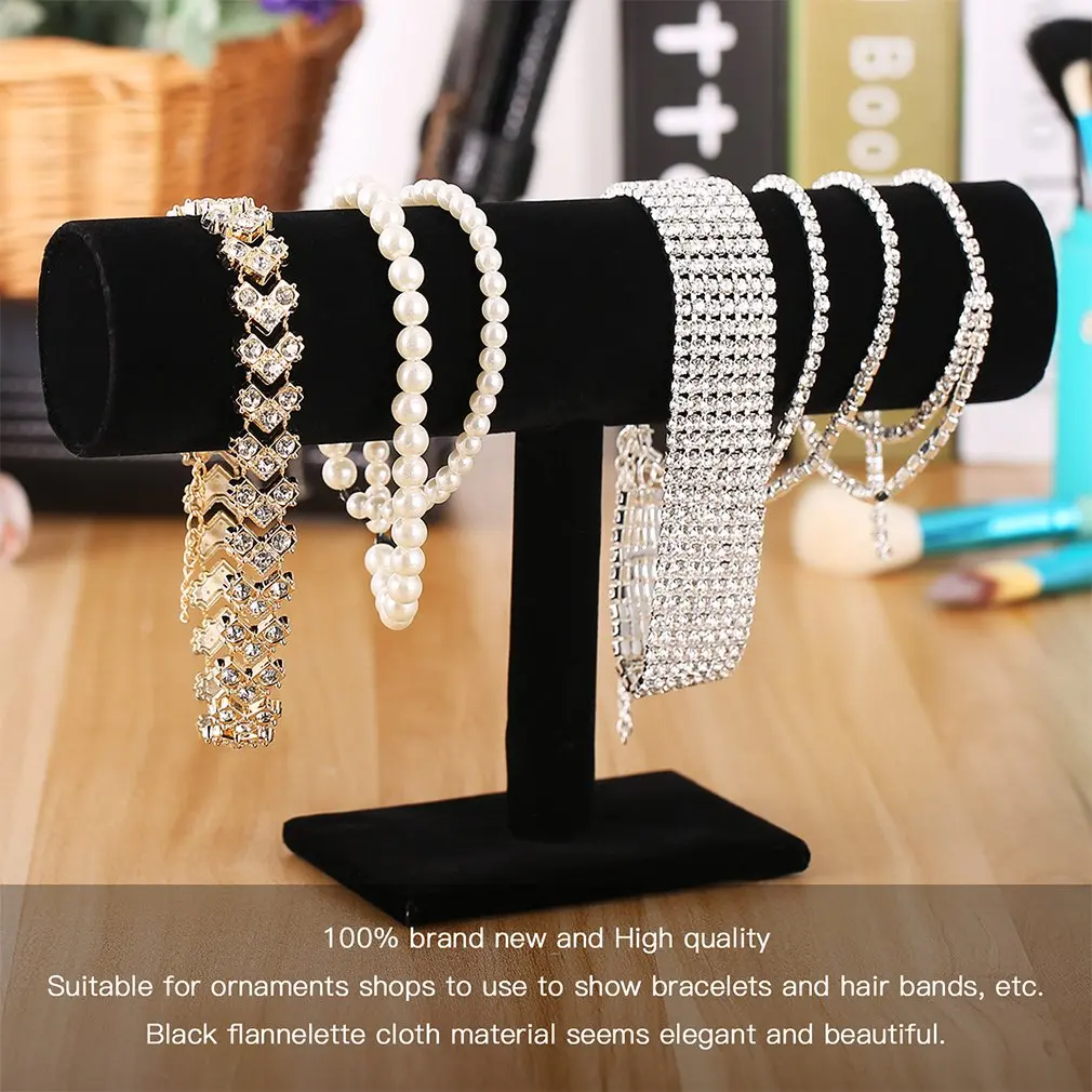 New Hot Sale Black Velvet Bracelet Chain Watch T-Bar Rack Jewelry Hard Display Stand Holder Organizer | Наручные часы