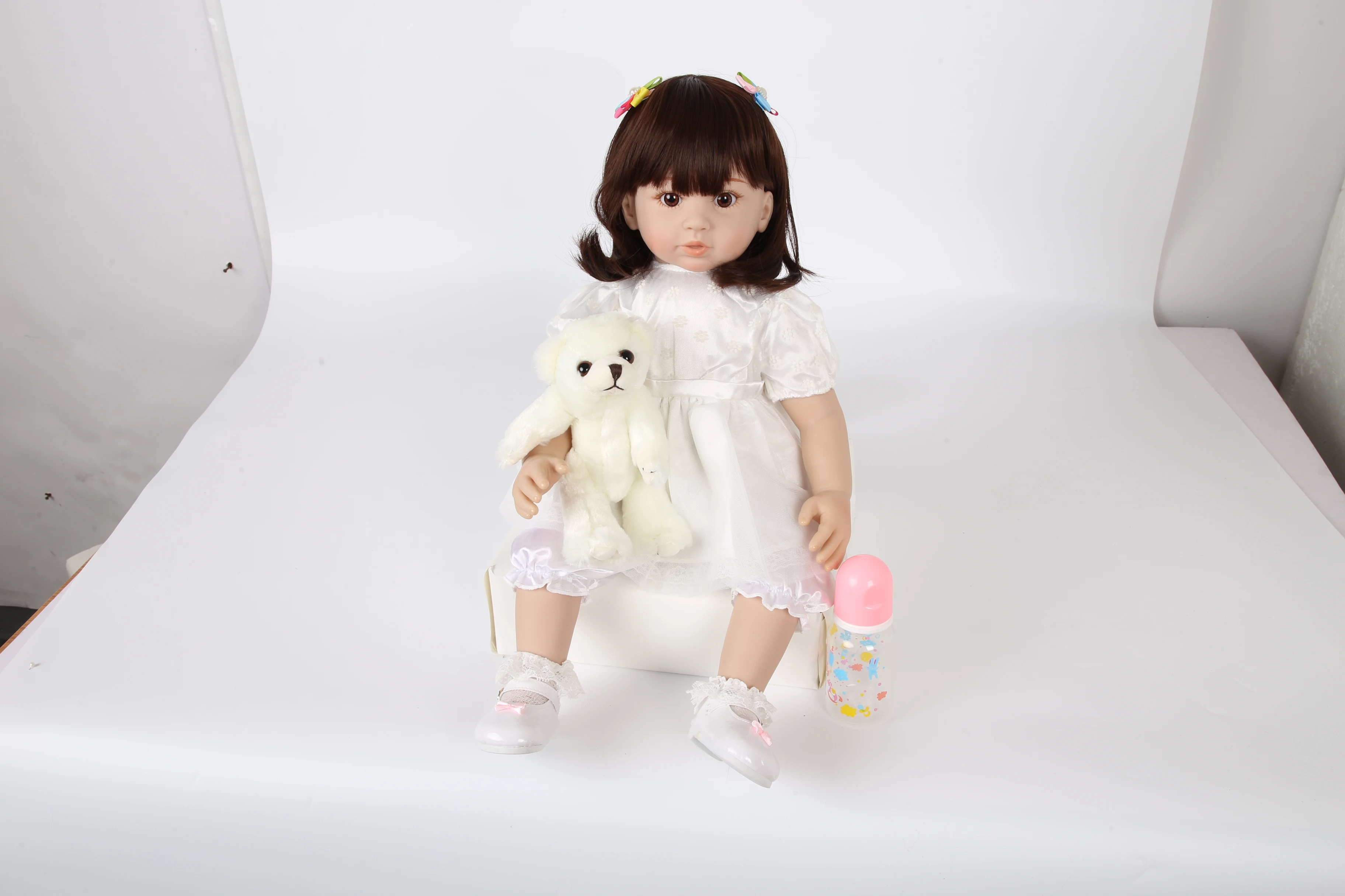24 дюймов 60 см Мягкая Реалистичная силиконовая Bebe Кукла Новорожденный для