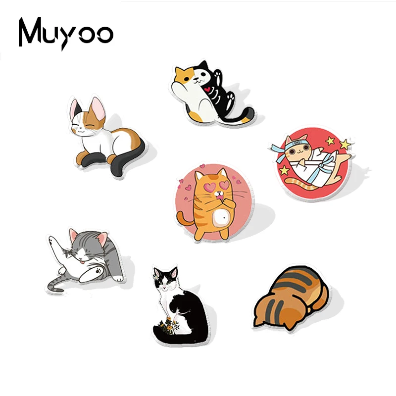 Новое поступление забавные аниме Kawaii животные кошки котята акриловые заколки