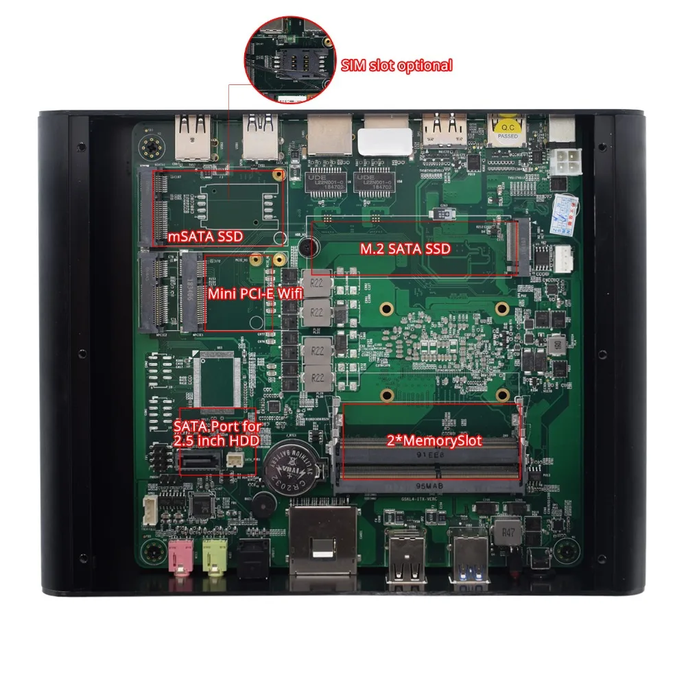 Intel Core i5 8250U minipc i5 7200U Kaby Lake Безвентиляторный Компьютер i3 7100U Windows 10 Настольный ПК Barebone i7 8550U