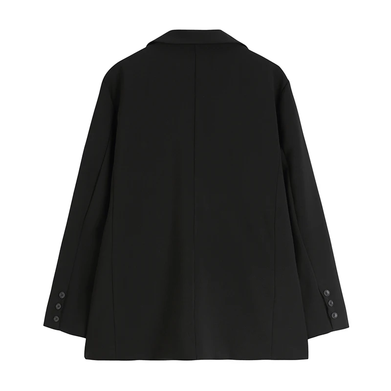 Женский двубортный блейзер с карманами повседневный однотонный в готическом