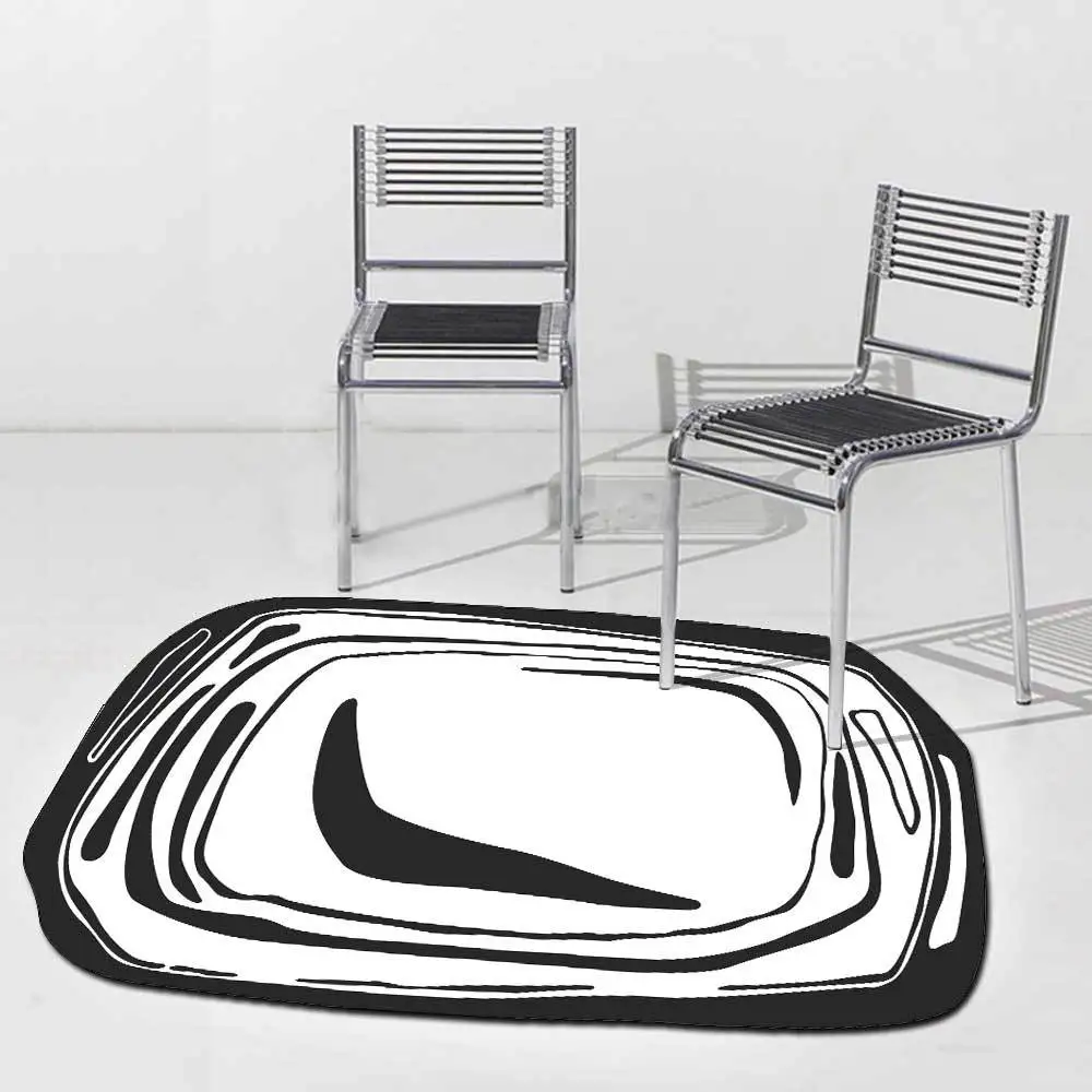 

Carpets For Living Room Modern Minimalist Geometric Area Rug Black White Brown Irregular Bedroom Carpet Home Bath Soft Floor Mat
