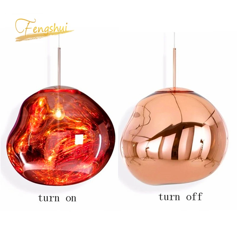 

A Nordic Pendant Lights lustre 100% Glass Lava Pendant Lamp Hotel hanglamp Master Bedroom Bar Kitchen de techo colgante moderna