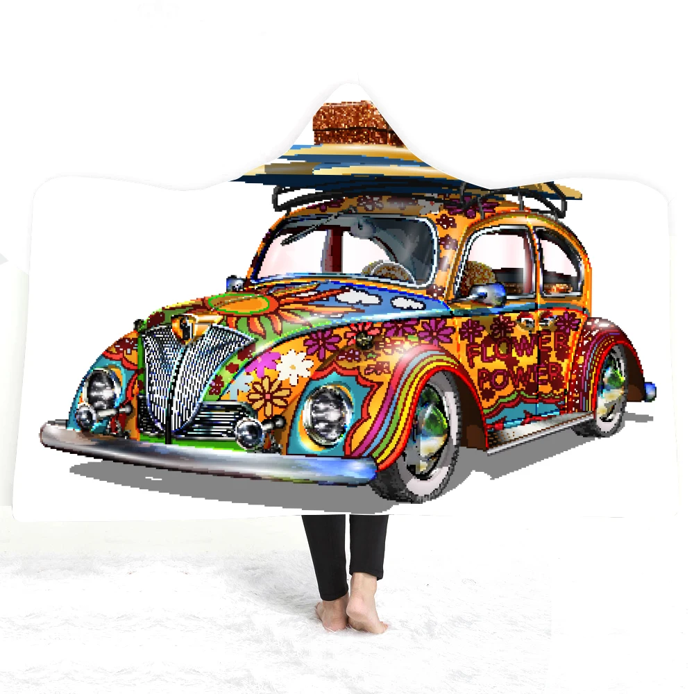 Watercolor Butterfly Hooded Blanket Colorful Sherpa Fleece Microfiber Peace Design Throw for Sofa manta | Дом и сад