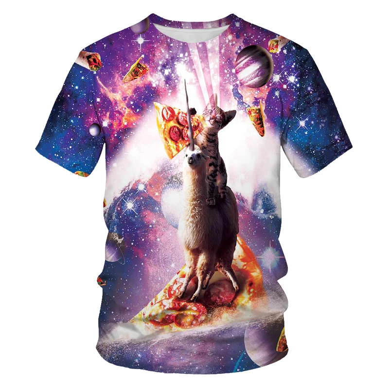 

Cat clothing graphic T-shirt summer fashion 3D printing cute My Neighbor Totoro short-sleeved cartoon oversized T-shirt for men