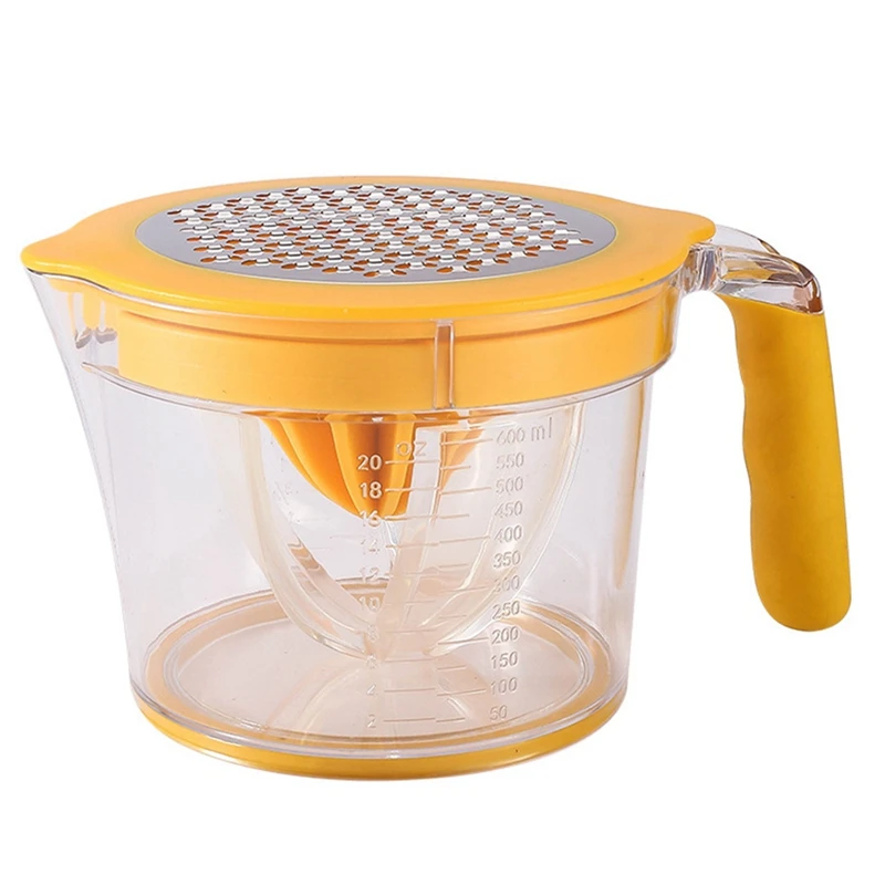 

Citrus Orange Lemon Juicer Manual Hand Press Lime Squeezer Fruit Juicer With Cheese Grater Built-In Measuring