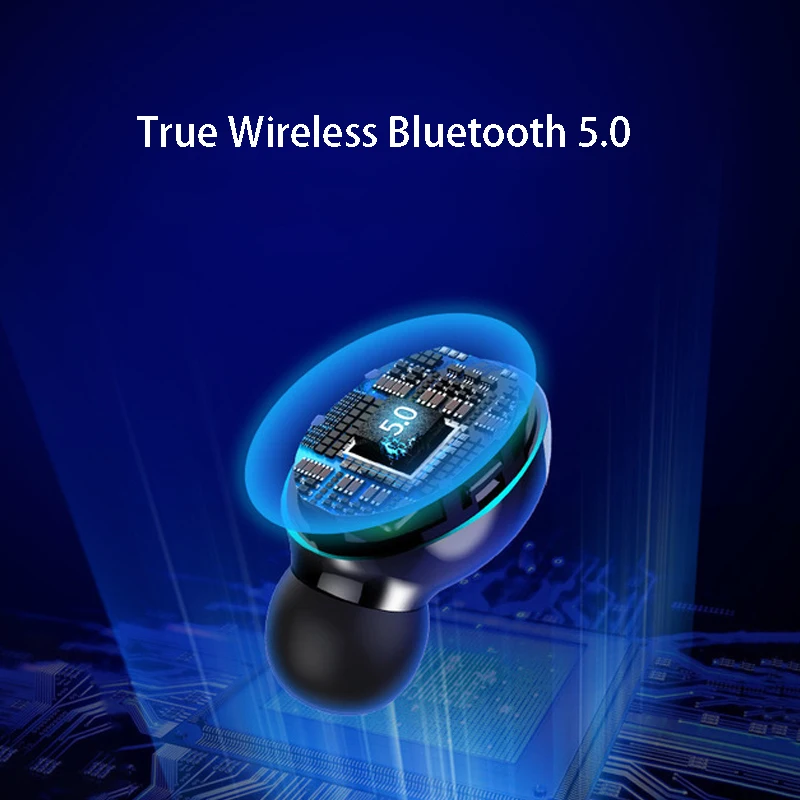 Bluetooth V5.0 наушники беспроводные с микрофоном спортивные водонепроницаемые 3500 мАч