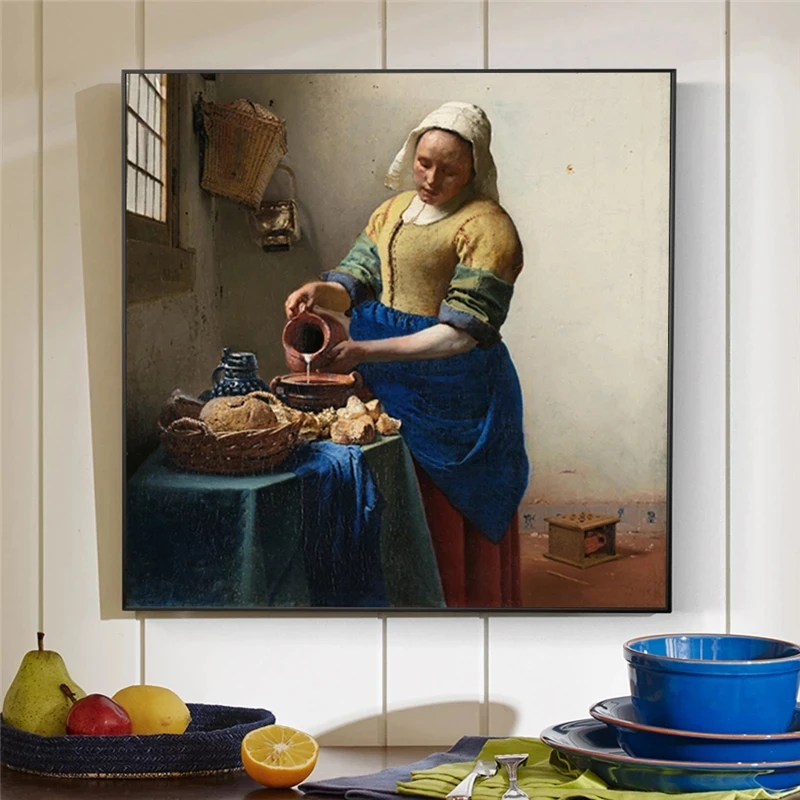 

Johannes Het Melkmeisje Wall Posters and Prints European Famous Wall Art Canvas Paintings Reproductions for Living Room Decor