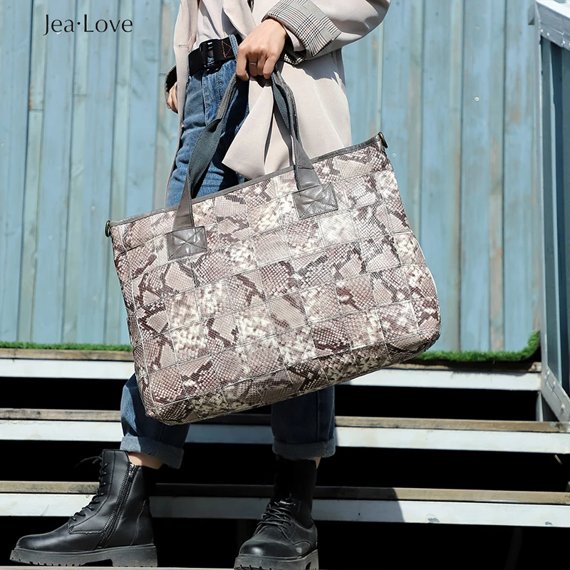 

Jea Love New Large-Capacity Portable First Layer Cowhide Ladies Tote Bag 8792