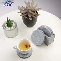 10pcs cup coaster set drink wine cup mat pad with holder table decorative water absorbent felt coasters kitchen accessories