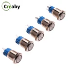 Фиксирующее металлическое кольцо переключателя, 16 мм, светодиодное кольцо вкл-выксветодиодный, 2-позисветильник 5-контактный самоблокирующийся водонепроницаемый автомобильный двигатель NO NC, 5 В, 12 В, 24 В, 220 В